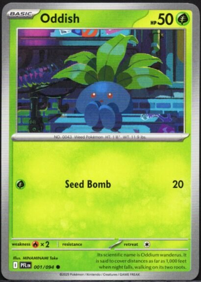 Oddish Grass Type Pokémon Card