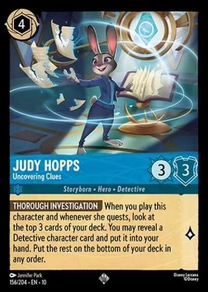 Disney Lorcana Judy Hopps Uncovering Clues