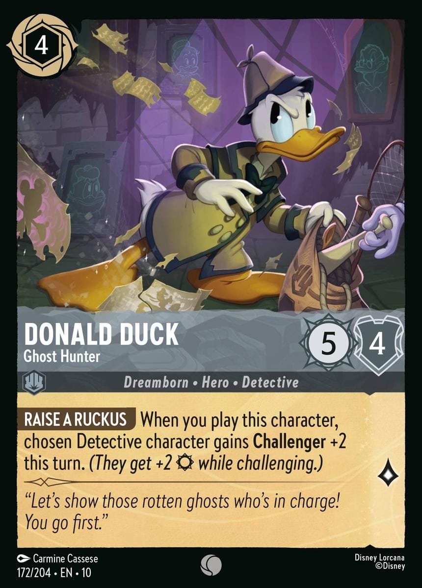 Disney Lorcana Donald Duck Ghost Hunter