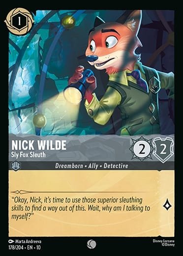 Disney Lorcana Nick Wilde Sly Fox Sleuth