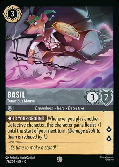 Disney Lorcana Basil Tenacious Mouse