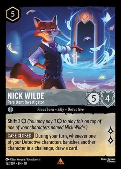 Disney Lorcana Nick Wilde Persistent Investigator