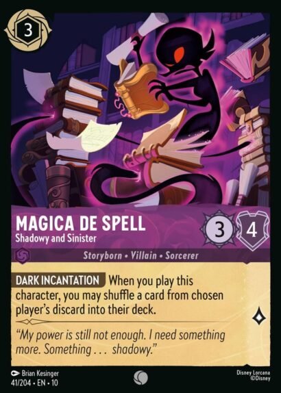 Disney Lorcana Magica De Spell Shadowy and Sinister