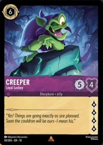 Disney Lorcana Creeper Loyal Lackey