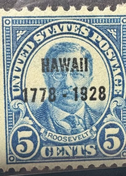 Hawaii Overprint 5¢ Roosevelt Stamp