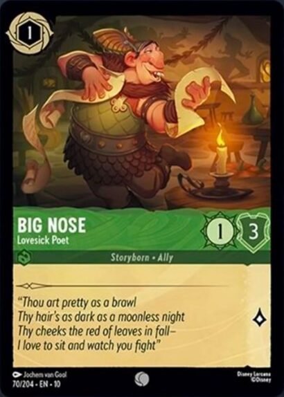 Disney Lorcana Big Nose Lovesick Poet