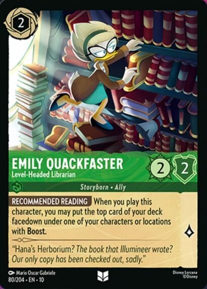 Disney Lorcana Emily Quackfaster Level-Headed Librarian