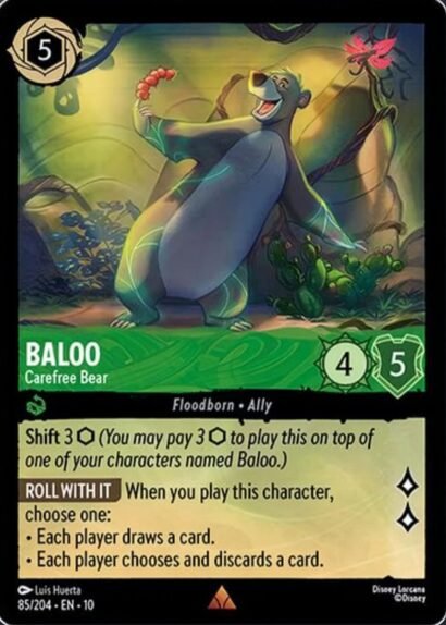 Disney Lorcana Baloo Carefree Bear