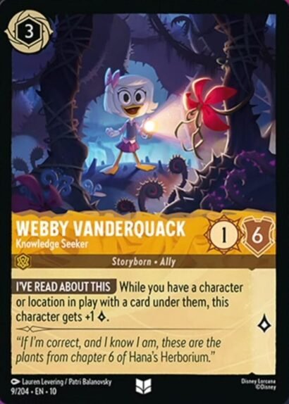 Disney Lorcana Webby Vanderquack Knowledge Seeker