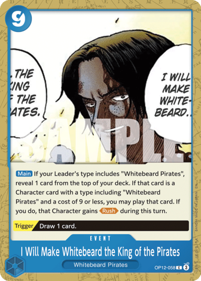 One Piece Card Game I Will Make Whitebeard the King of the Pirates